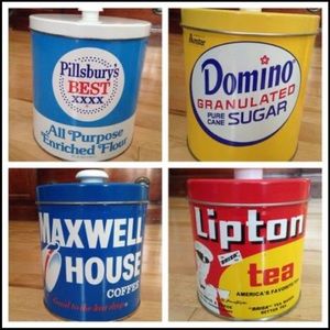 ** RARE **J.L. CLARK ADVERTISING CANISTER SET